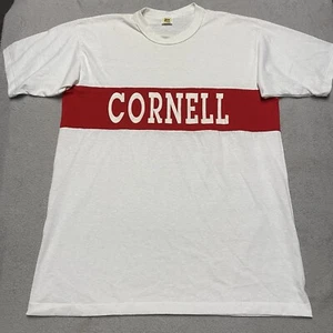 Vintage Cornell University T-Shirt Large weiß rot 80er Single Stitch Ivy League - Bild 1 von 9