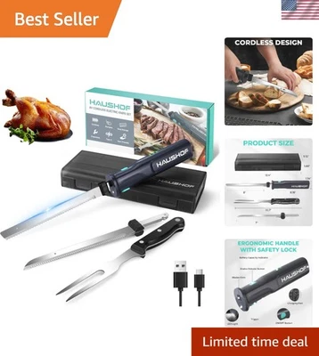 无绳电动刀套装适用于肉切片,8V电动雕刻刀适用于F... — 第 1/4 张图片