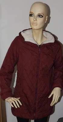 CHEER Da.Jacke mit Kapuze Steppjacke Longjacke warm gefüttert Bordo Gr. 38 - Bild 1 von 4