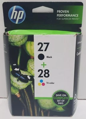Cartucce inchiostro combinato HP 27 28 nero tricolore scadute NOV 2013 SIGILLATE NUOVE - Immagine 1 di 4