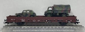 Märklin H0 46929 Rungenwagen mit Militär LKW + PKW DB Ep.IV NEU & OVP - Picture 1 of 6