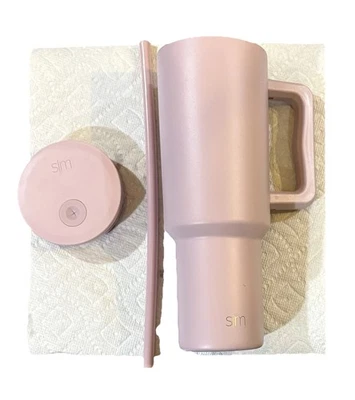 Vaso Trek Simple Modern Blush 40 fl oz acero inoxidable con mango rosa Foto 1 de 4