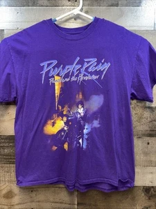 Camisa Prince Para Hombres Pequeña Púrpura Lluvia Negra Música Rock Gira de Conciertos Banda XL - Imagen 1 de 4