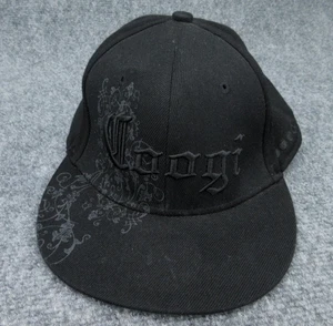 Coogi Hat Cap Fitted Mens 7 1/2 Black Embroidered Floral Graphic Hip Hop Street - Picture 1 of 13