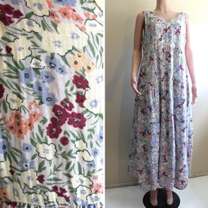 DIP 1X Plus Prairie Dress Sleeveless Floral Rayon Blend Tier Skirt Lined w Slip - Picture 1 of 9