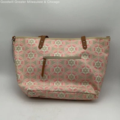 Nuevo con etiquetas Bolso de hombro para mujer rosa estampado floral bolsillo interior con cremallera doble asa Foto 1 de 3