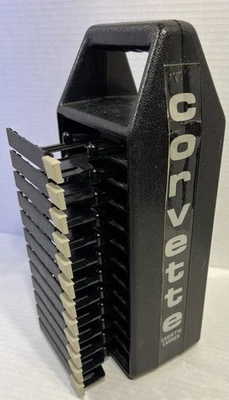 Vintage Corvette Cassette Carrier Carrying Case Holds 12 Cassettes Black - Image 1 of 4