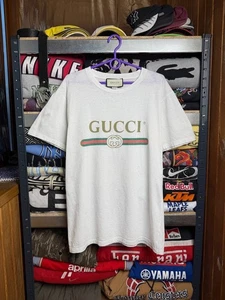 Gucci T-Shirt Big Logo weiß bestickt Blume - Bild 1 von 15