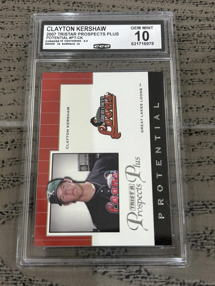 Clayton Kershaw 2007 Tristar Prospects Plus CCG 10 RC - Image 1 of 2