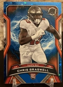 2024 Topps Resurgence Chris Braswell Blue & Orange Spark Refractor RC #190 Bucs - Picture 1 of 2