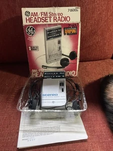 New GE General Electric AM/FM Stereo Headset Radio 7-1600 NOS - Picture 1 of 3