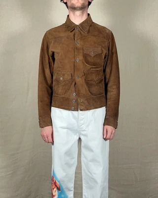 Ralph Lauren RRL Roughout ‘Alston’ Brown Suede Jacket With Tags SZ M Trucker - Image 1 of 4