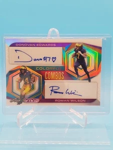 2023 Leaf Vivid - Donovan Edwards / Roman Wilson Colorful Combos Dual Auto 6/6 - Picture 1 of 2