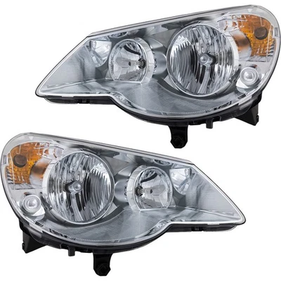 Headlight Assembly Set For 2007-2010 Chrysler Sebring Left and Right With Bulb - Image 1 of 4