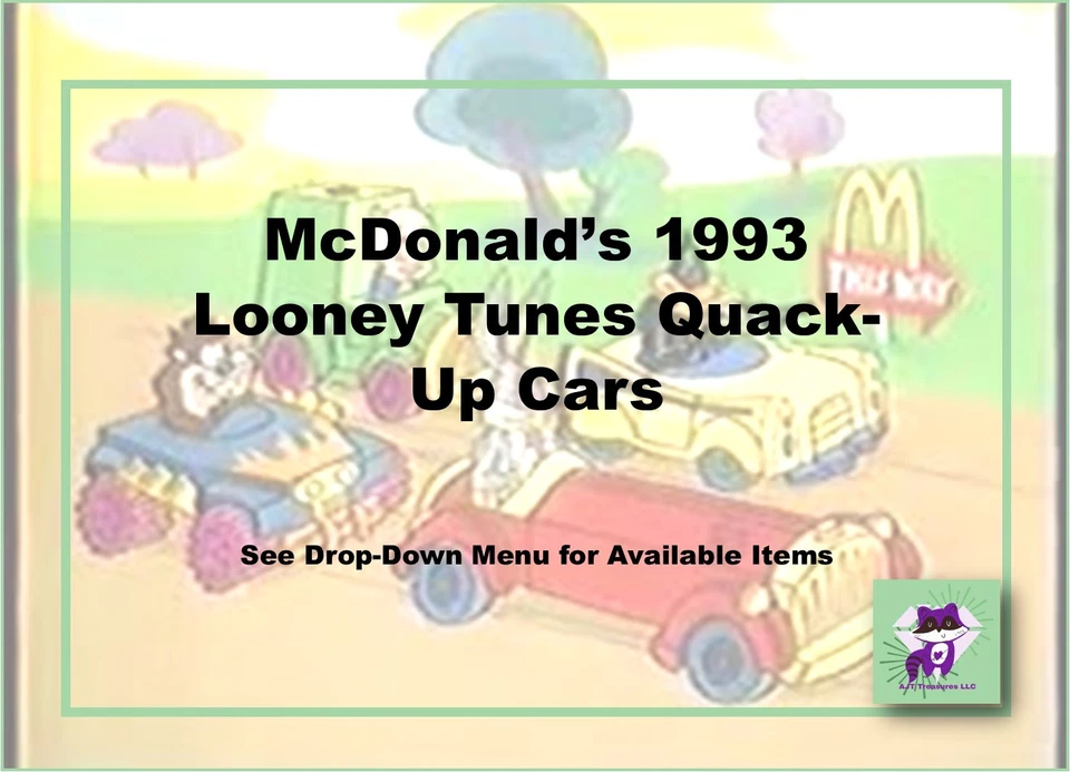 Coches charlatanes McDonald's 1993 vintage Looney Tunes - ¡Elige! Foto 1 de 1