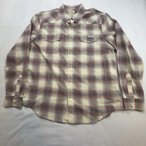 Lucky Brand Western Shirt – Lg, Pearl Snaps, 100% Cotton, Made in India, Plaid - Picture 1 of 8
