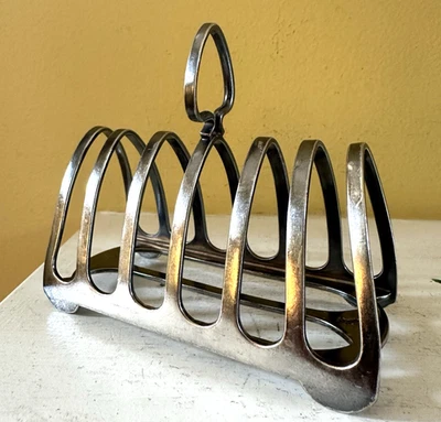 Antiguo TOAST RACK BSL Birmingham Plato de Plata Sheffield Sello-Ciervo con t h Foto 1 de 4