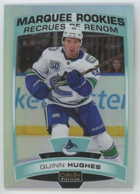 2019-20 O-PEE-CHEE OPC PLATINUM Quinn Hughes RC ROOKIE RAINBOW #190 - Image 1 of 2