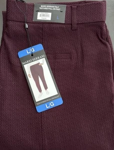 Mario Serrani Women's Textured Pull-On Pants, Burgundy Size Large - Picture 1 of 3