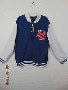 Mens size XL DC SWEATSHIRT JACKET Blue/White /Red ZIPPER FRONT - Picture 1 of 8