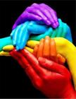 Diamond Painting Hands Holding Each Other Lovely Different Color Design Portrait