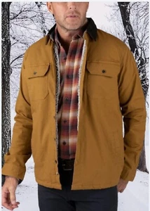 Tailor Vintage  Brown Canvas Faux Shearling  Fleece Lined Coat - Men's Size XL - Picture 1 of 12