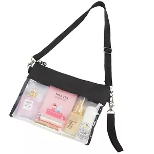 Clear Crossbody Shoulder Bag Stadium Approved Purse for Concerts Sports Events - Picture 1 of 7