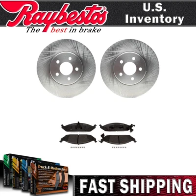 Kit de rotores de freno delanteros pastillas de freno de cerámica y herrajes para Plymouth Breeze 1996 Foto 1 de 4