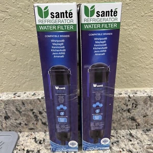Paquete de 2 filtros de agua de repuesto para refrigerador Sante modelo 3 se adaptan a Kenmore 46-9020 - Imagen 1 de 4