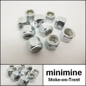 Clásico Mini 3/8 UNF Imperial Nyloc Tuerca Acero Galvanizado x 10 Nylon Inserto Bloqueo - Imagen 1 de 1