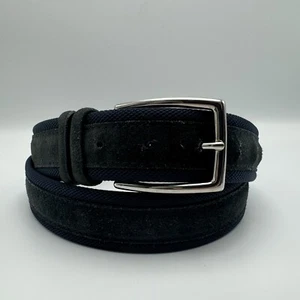 Orciani Men's Blue Suede Leather / Blue Fabric Belt Size 105 cm - Picture 1 of 9