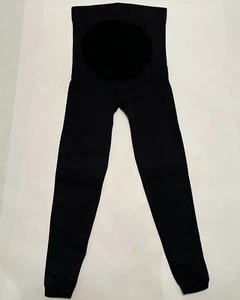 Leggings donna a compressione maternità Terramed neri taglia media sopra la pancia - Foto 1 di 8