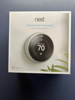 Nest Learning Thermostat T3007ES Stainless Steel - New! - Image 1 of 4