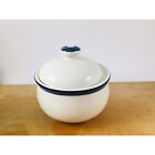 Tienshan Stoneware Sugar Bowl with Lid KITCHEN BASICS  Cobalt Blue Green