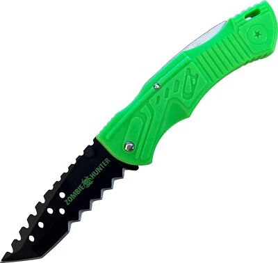 Navaja de Bolsillo Plegable Zombie Hunter Tanto Point 4.5" Hoja Verde Lima Mango Foto 1 de 3