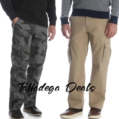 Pantalones cargo para hombre Wrangler calce relajado COMFORT CINTURA FLEXIBLE camuflados, lisos ELIGE LA TALLA Foto 1 de 4