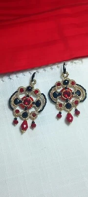 Orecchini in chiacchierino..gancio a ponte in argento rodiato nero - Immagine 1 di 4