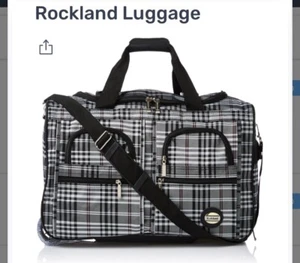 Rockland Melbourne Duffle Carry On Expandable Spinner Wheel Luggage 22" BLACKCRO - Picture 1 of 9