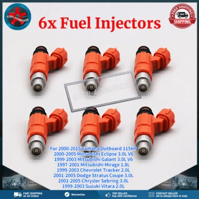 6X Fuel Injectors CDH-210 For 2000-2005 Mitsubishi Eclipse 3.0L V6 INP-771 - Image 1 of 4