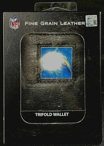 NFL Los Angeles Chargers Fine Grain Tri-fold Leather wallet Cover