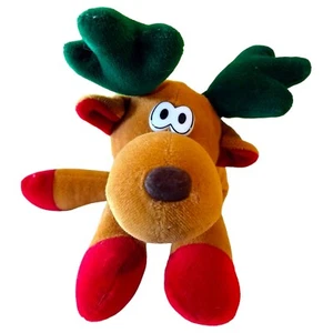 Reindeer Stuffed Animal with Bean Bag Body Christmas Toy No Tags 8" Plush  - Picture 1 of 10