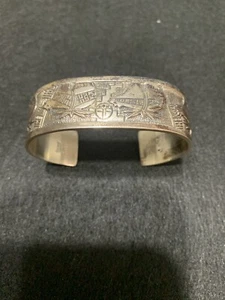 Vintage Roderick Tenorio (RMT) Navajo Sterling Silver Cuff 925 Bracelet - Picture 1 of 8