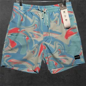 Pantalones Cortos Hurley Cannonball Voleibol 17" Largo Verde azulado Multicolor Para Hombre Pequeños - Imagen 1 de 2