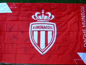 Drapeau XXL asm AS MONACO FC signé EQUIPE 2024 2025 ZAKARIA GOLOVIN BIERETH ... - Picture 1 of 7