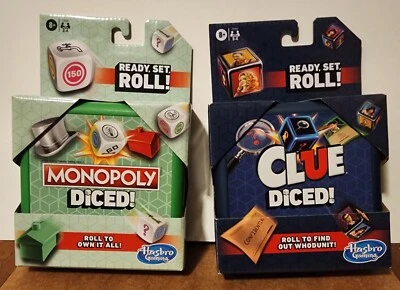 Hasbro One Monopoly Diced AND One Clue Diced, Lot of Two Games, Both NIB - Image 1 of 4