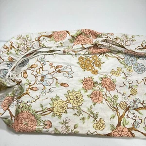 vintage thomaston fitted sheet twin floral yellow cotton blend usa mcm retro - Picture 1 of 21