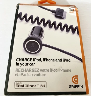 Cargador de coche Griffin 2.1 AMP Power Apple iPod Touch Nano iPhone 3GS, 3G y iPad Foto 1 de 2