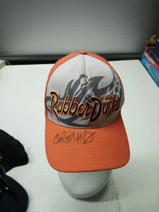 '47 MLBL Akron Rubber Ducks Baseball Cap,Orange w/Logo Autographed - Picture 1 of 3