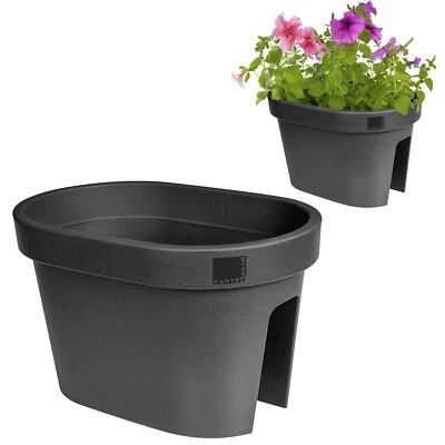 Blumentopf Pflanztopf Balkonkasten Geländertopf 40 cm Balkon Geländer Zaun 2 Stk - Bild 1 von 4