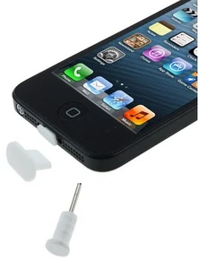 2 Anti Puissiere Blanc Bouchon Stopper pour IPHONE 6 5 5S 5C IPAD Mini Prise USB - Photo 1 sur 1